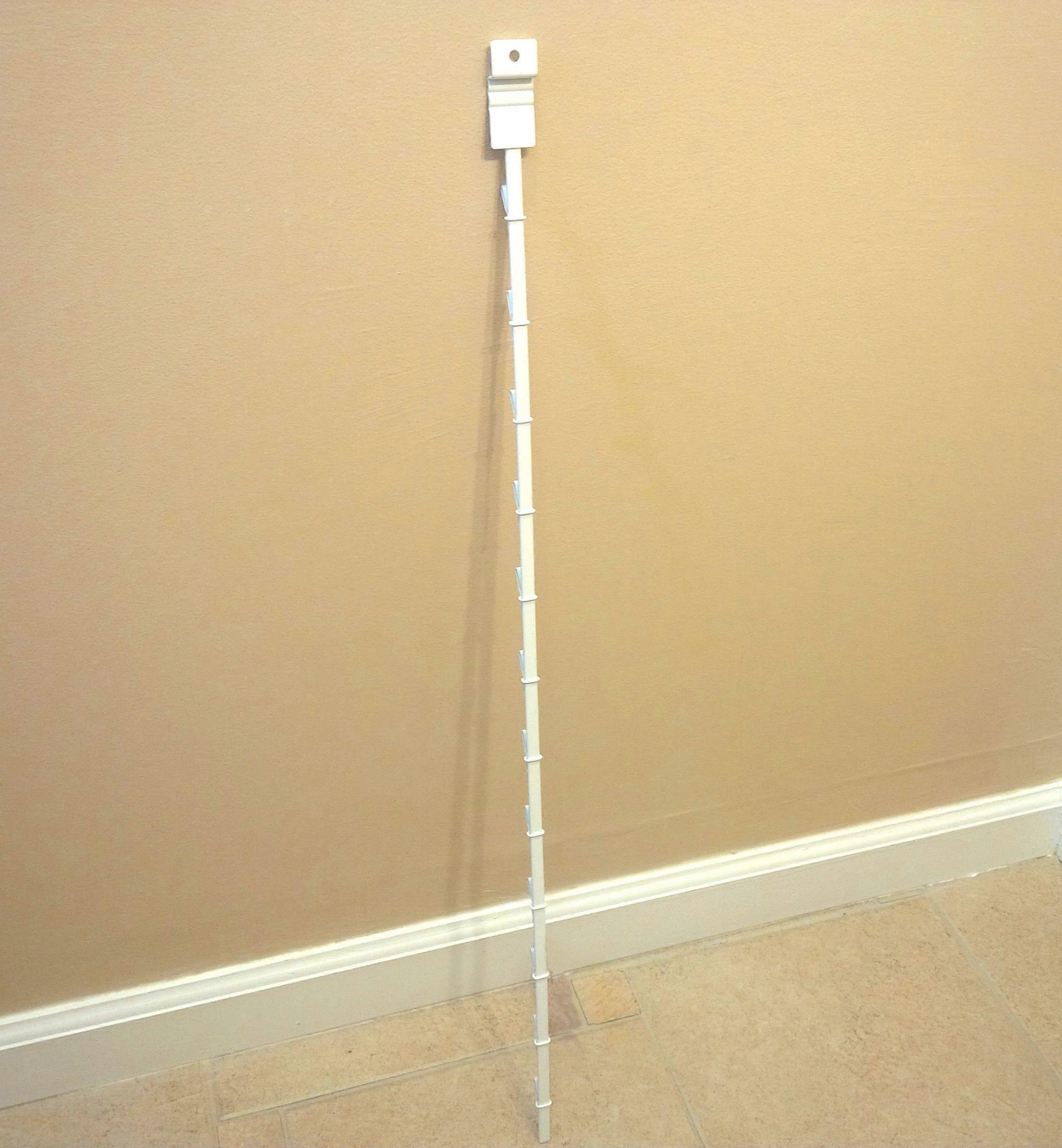 Slatwall Clipper Display Strip with 12 Clips White Vertical Retail Organizer SpaceSaving Mount