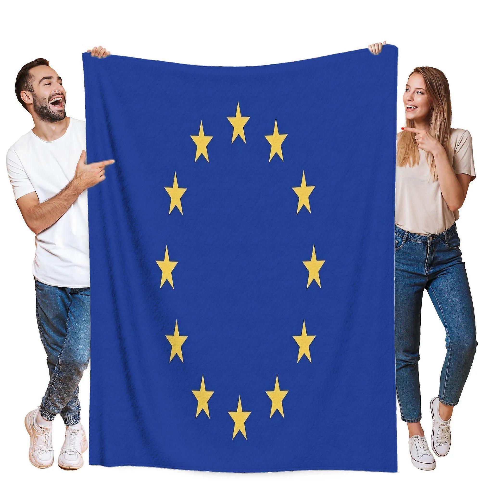 European Union Flag Design Flannel Blanket  Soft Warm