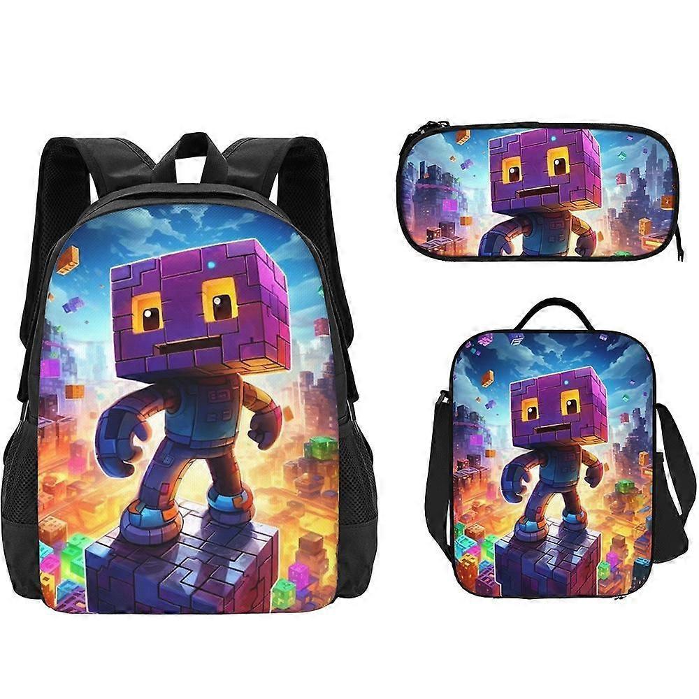 Game Backpack 3D Printing School Bag Computer Bag Casual Lightweight Backpack Gift Three-piece Set