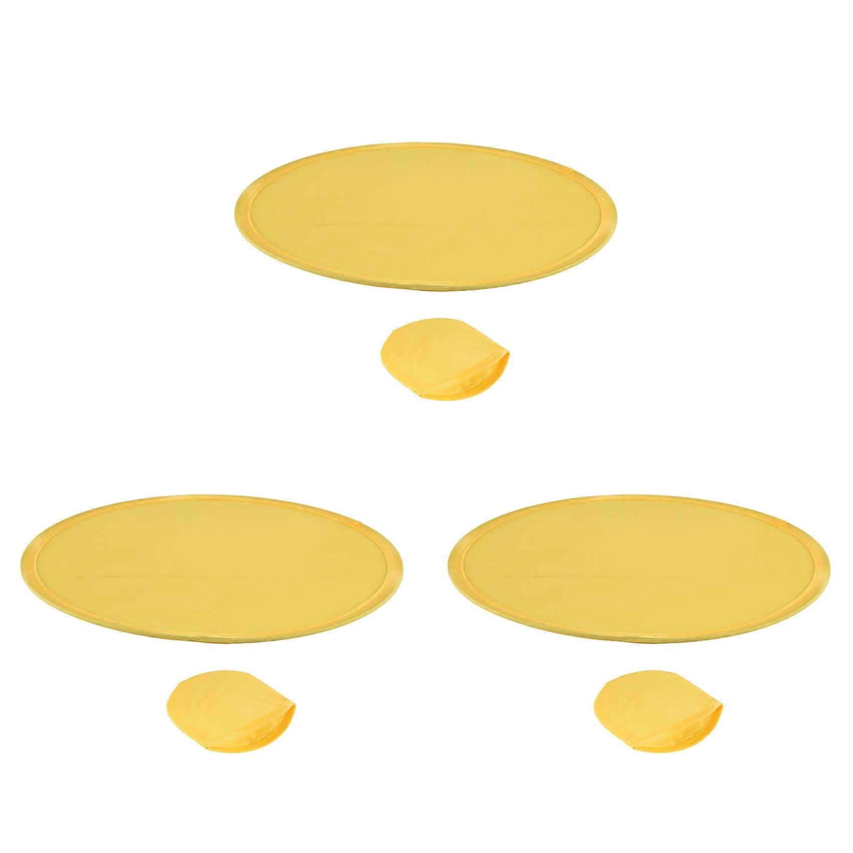 3X Foldable Round Fan-Yellow