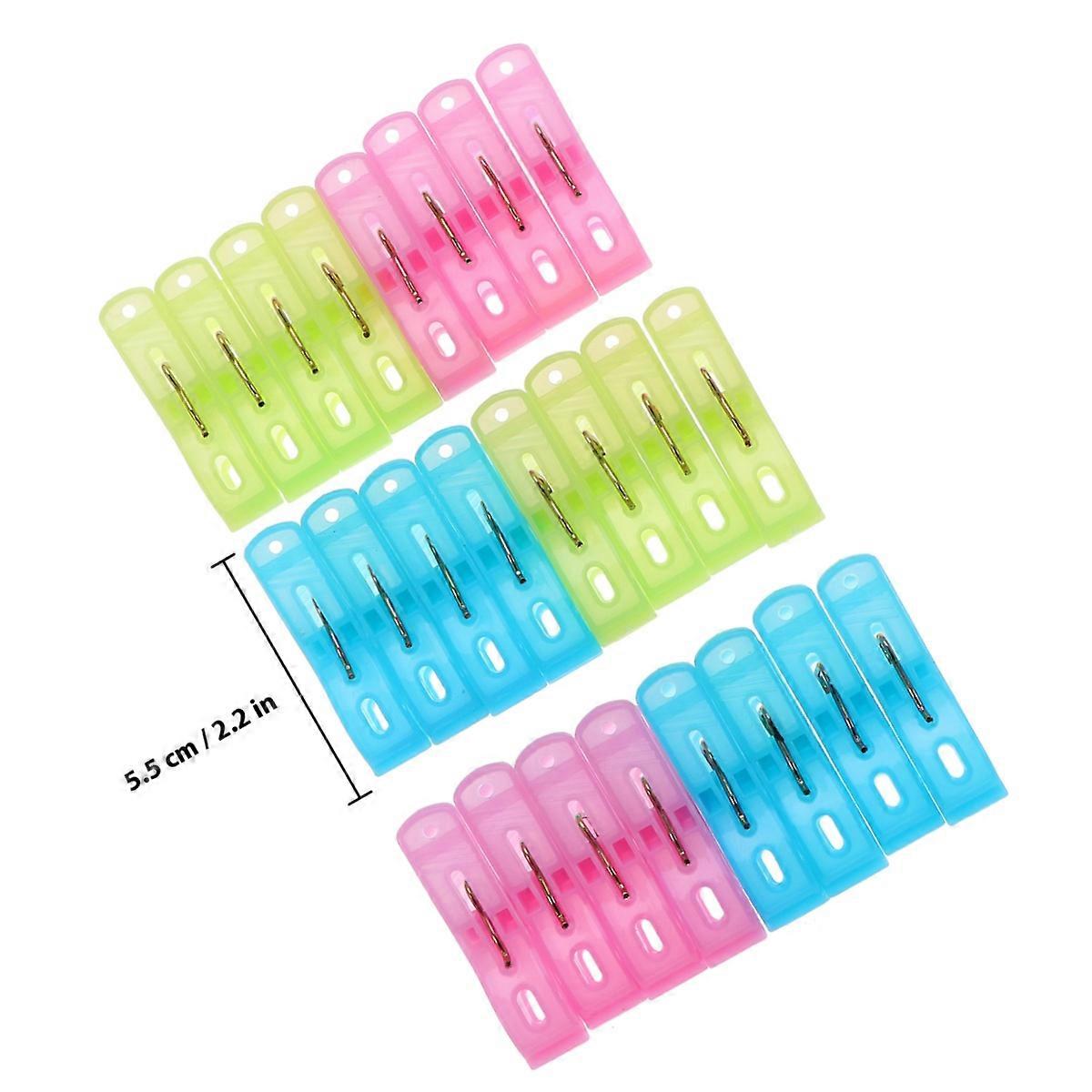 Plastic Clothespins Laundry Clips for Holding Clothes 24Pcs Assorted Color