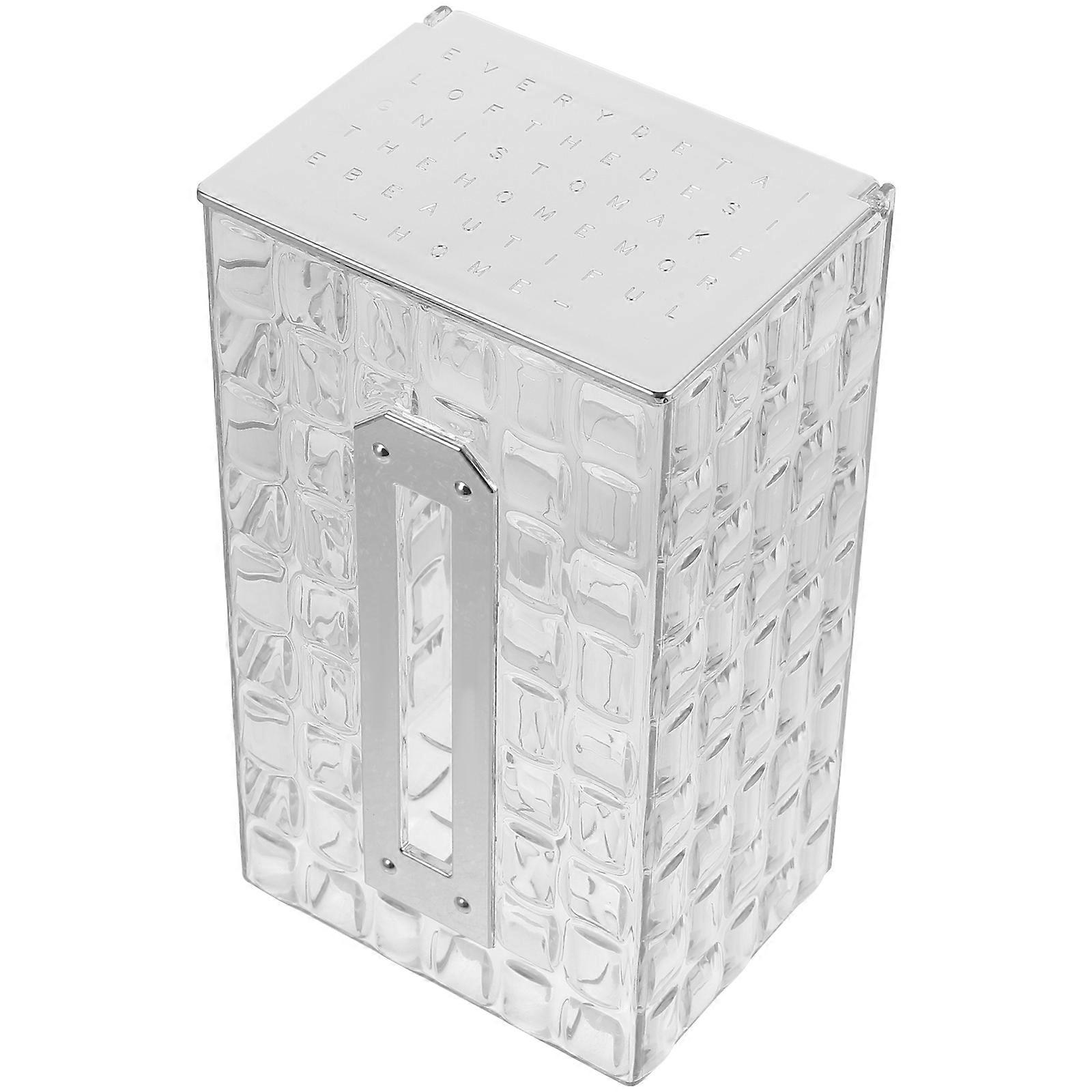 Waterproof Tissue Box Holder Rectangular Clear Dispenser for Bathroom Use