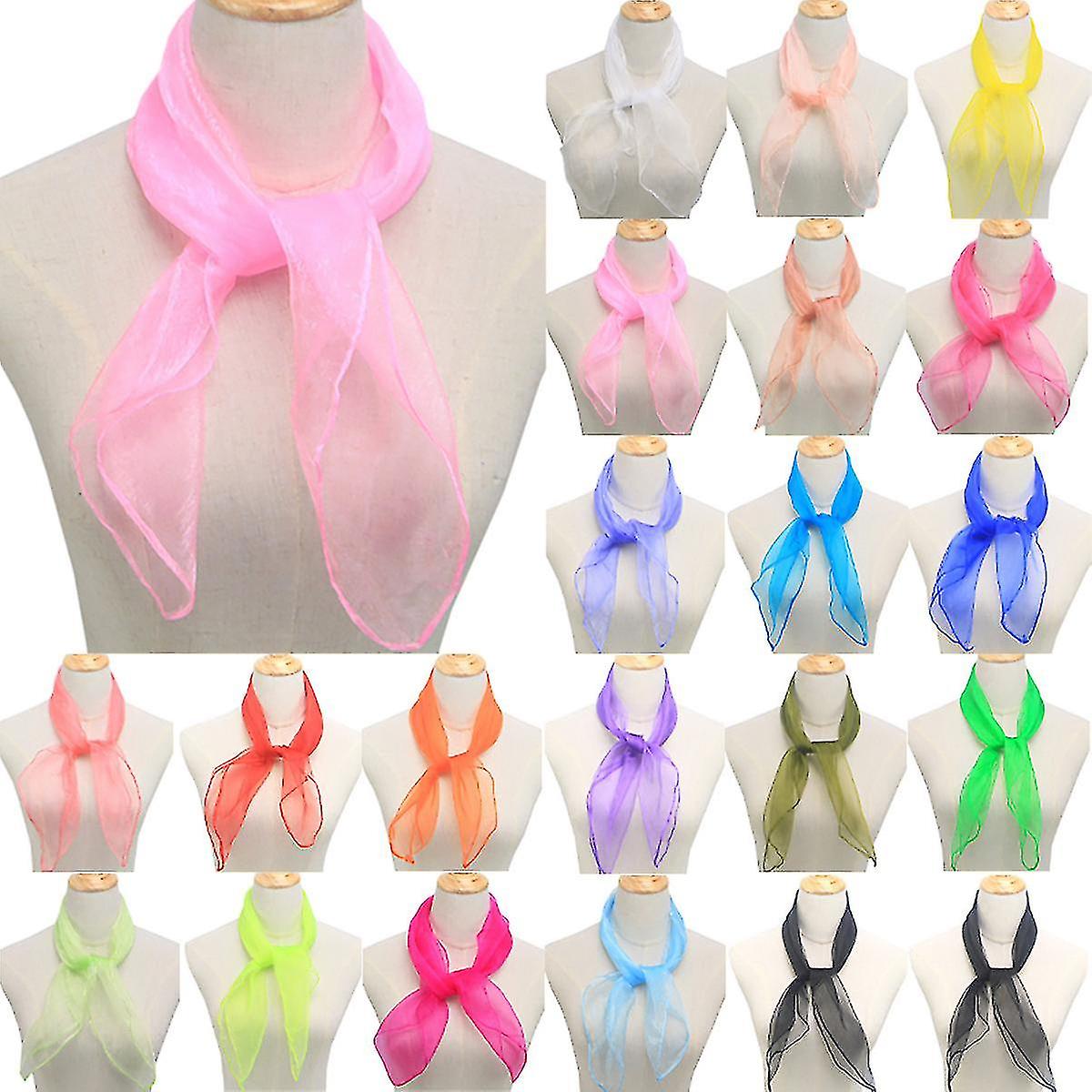 Womens Solid Soft Chiffon Lightweight Scarf Scarves Neck Tie Head Wrap Stole Shawl