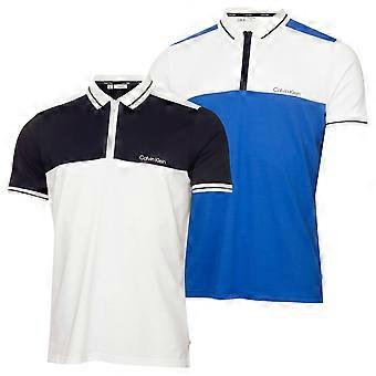 Camisa polo de golfe masculina Calvin Klein Springhill Colourblock com tecnologia de absorção de umidade