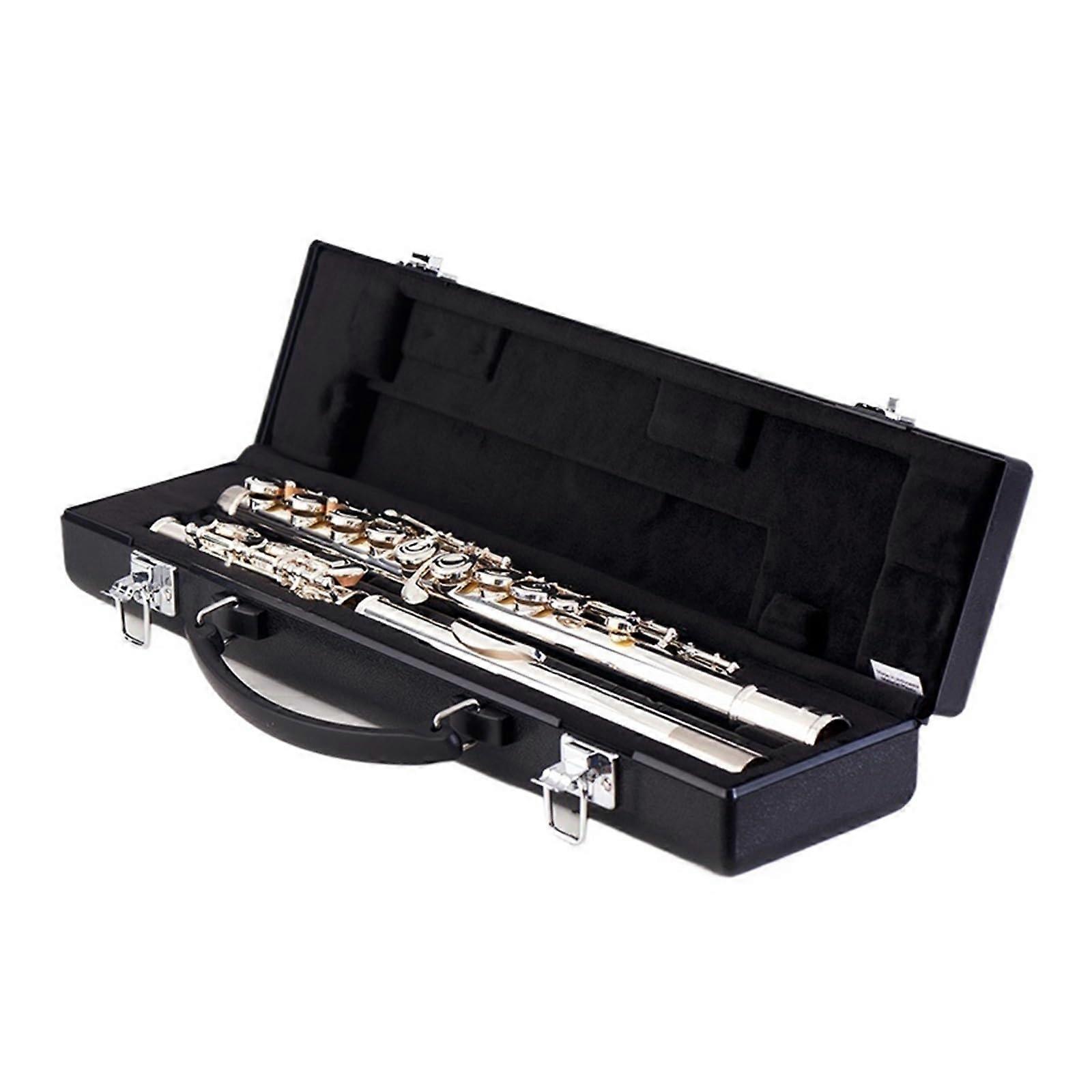 Beginner C Flute Without Split E, White Copper Student Flute with Case and Bright Clear Sound