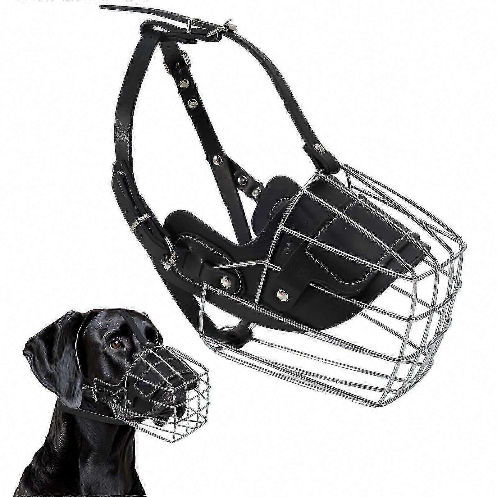 Great Dane Bite Prevention Muzzle, Extra Large Breathable Metal Basket Dog Muzzle