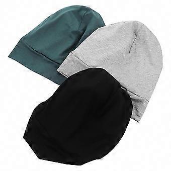 Gorros de dormir de algodón para mujer con banda elástica, paquete de 3 para uso doméstico.