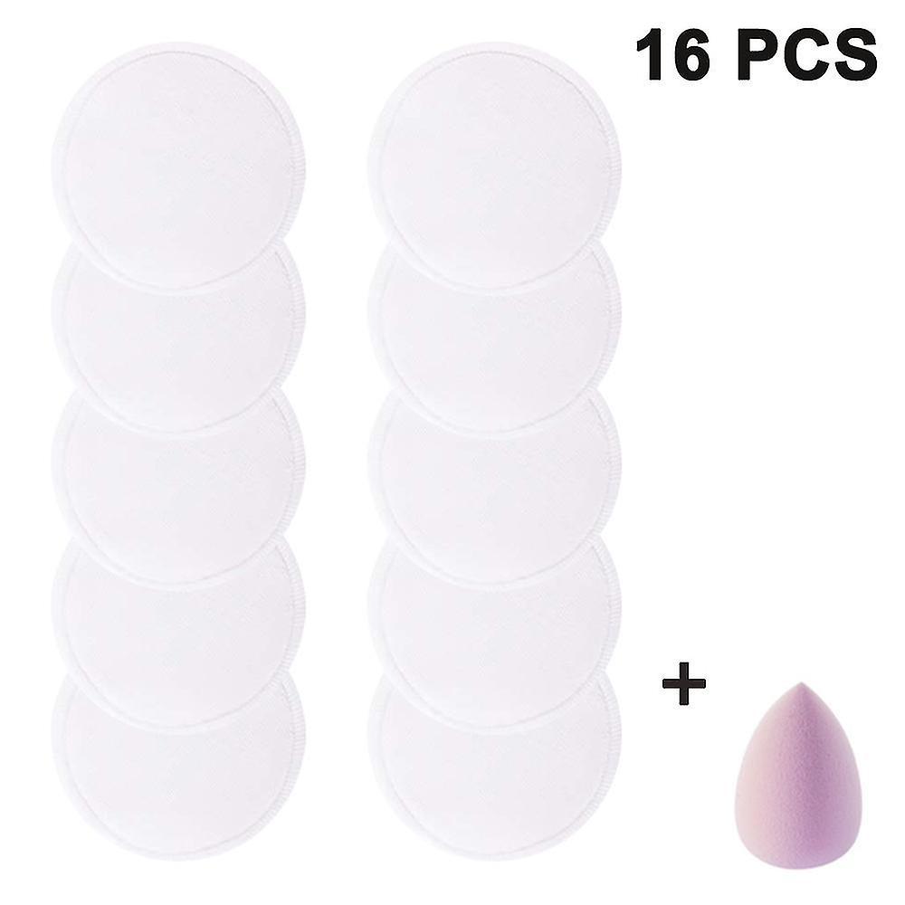 Washable Make up Pads Face Make up Remover 16 Make up Wipes Made Of Bamboo And Velvet 1 Laundry Bags