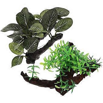 Fish Aquarium Accessories Simulate Plants Artificial Decor Plastic 2Pcs for Decoration