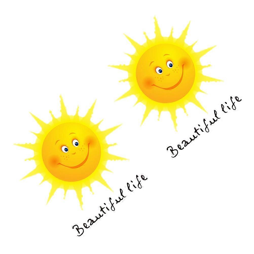 Cartoon Wall Decor Sun Background Sticker for Decor 2 Sheets