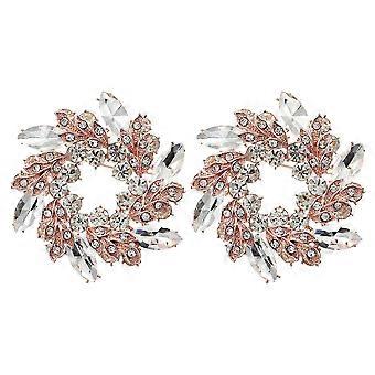 2pcs Strass Blätter Brosche Pins Stilvolle Brosche Revers Pin Kleid Anzug Accessoires für Frauen Pullover Schals Hüte