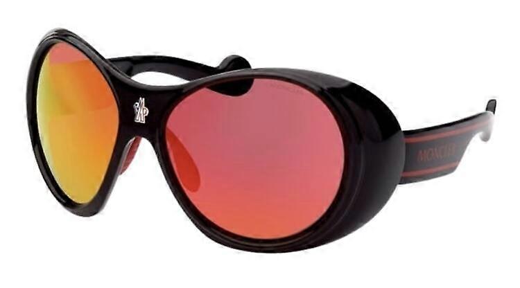 MONCLER SUNGLASSES BLACK & RED OVAL 