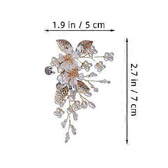 1Pair Elegant Bridal Shoe Buckles Detachable Shoe Clips Pearl Flower Shoe Buckles