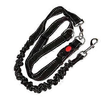 Adjustable Hands Free Dog Lead Waist Belt Compatible withRunning 2Pcs Black Durable Leash