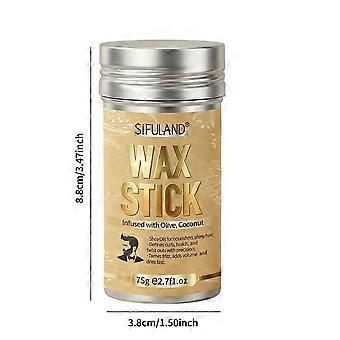 Non-Greasy Hair Wax Stick 75g, Strong Hold Slick Styling Pomade Stick Infused Olive Coconut Shea Oil, Tame Flyaways Frizz Neaten Edges Braids for Smoo