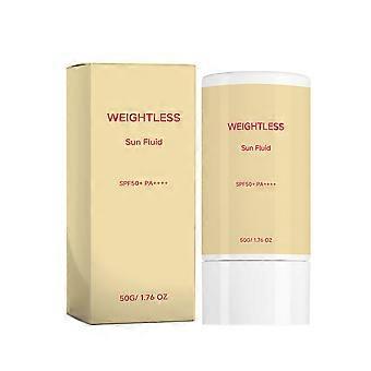 Weightless Sun Fluid Sunscreen SPF 50, Waterproof Moisturizing Face & Body Sun Cream with Centella Asiatica Extract, Gentle Soothing Travel Size Sunbl
