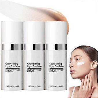 Fond de teint changeant de couleur, imperméable Mélange naturellement Fond de teint hydratant pour le visage, Crème solaire teintée à couvrance complète