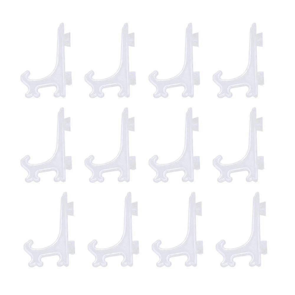12pcs 3 Polegadas Cavaletes plásticos ou porta-placas exibem placa de jantar (transparente)