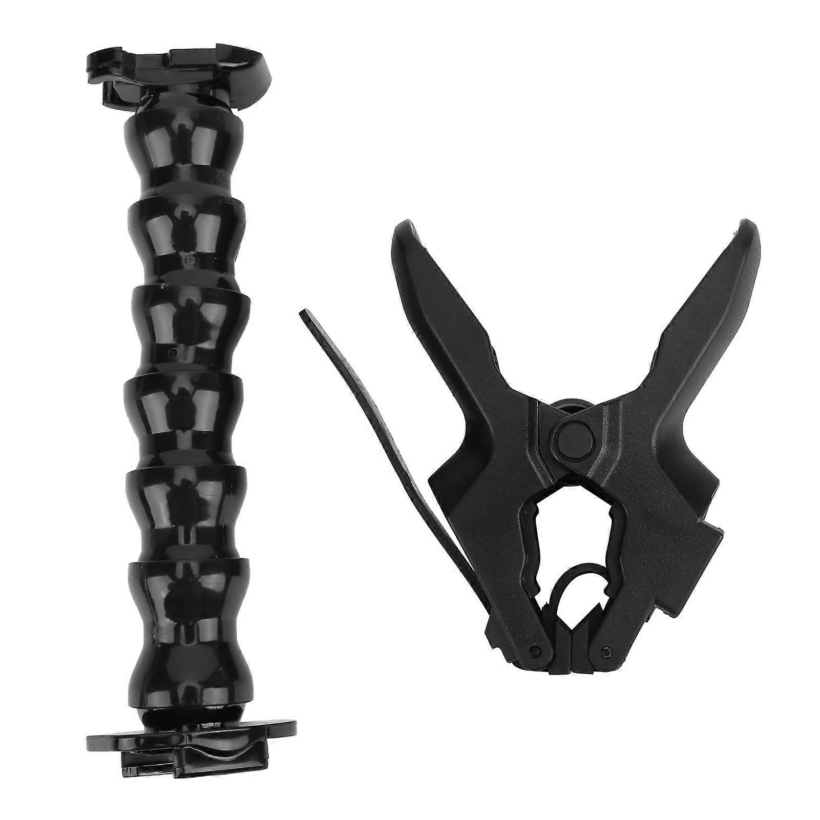 Action Camera Flexible Clamp Mount with Adjustable 8 Section Gooseneck Set Accessory