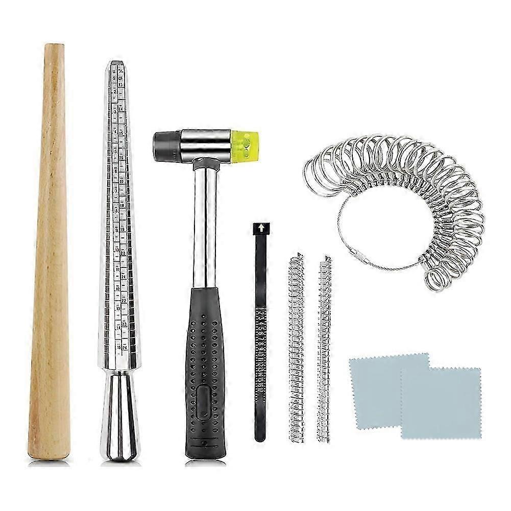 Ring Size Measuring Tool Ring Mandrel compatible with Ring Making Ring Size Measuring Curved Ring Shaping Tool