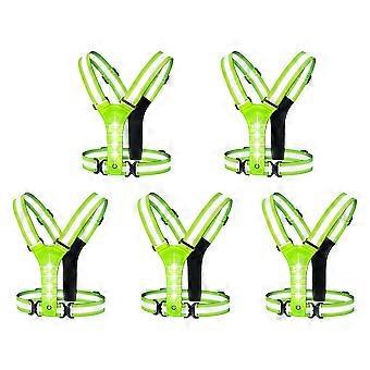 5X LED Reflective Running Vest,Adjustable Elastic Running Safety Gear LED Light Up Vest Perfect for Running,Walking