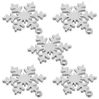 Christmas Tree Snowflake Pendant for Dog Tags 5Pcs Stainless Steel Pet Accessories