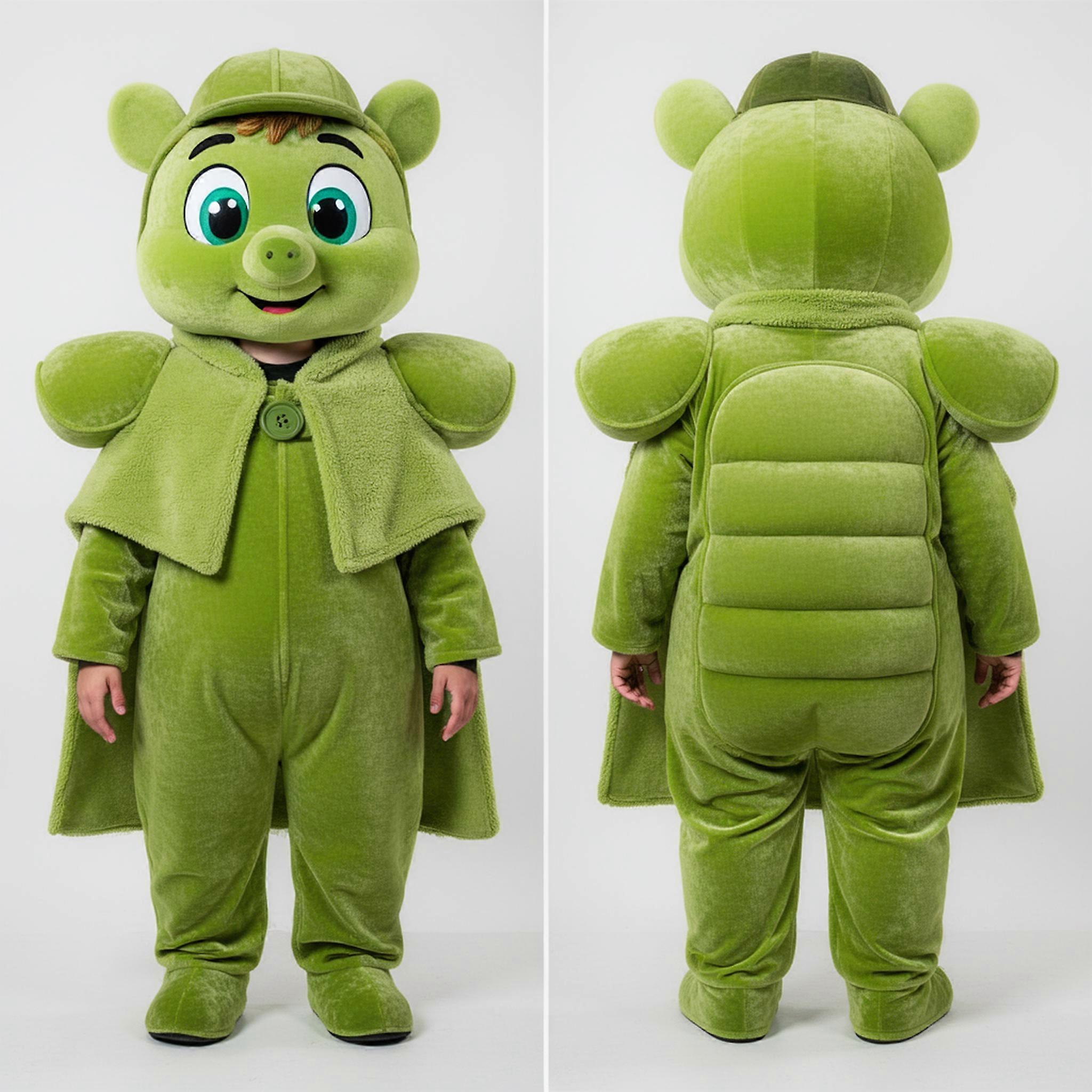 MASTICOT Lime Green Broad Shouldered Soldier Mascot