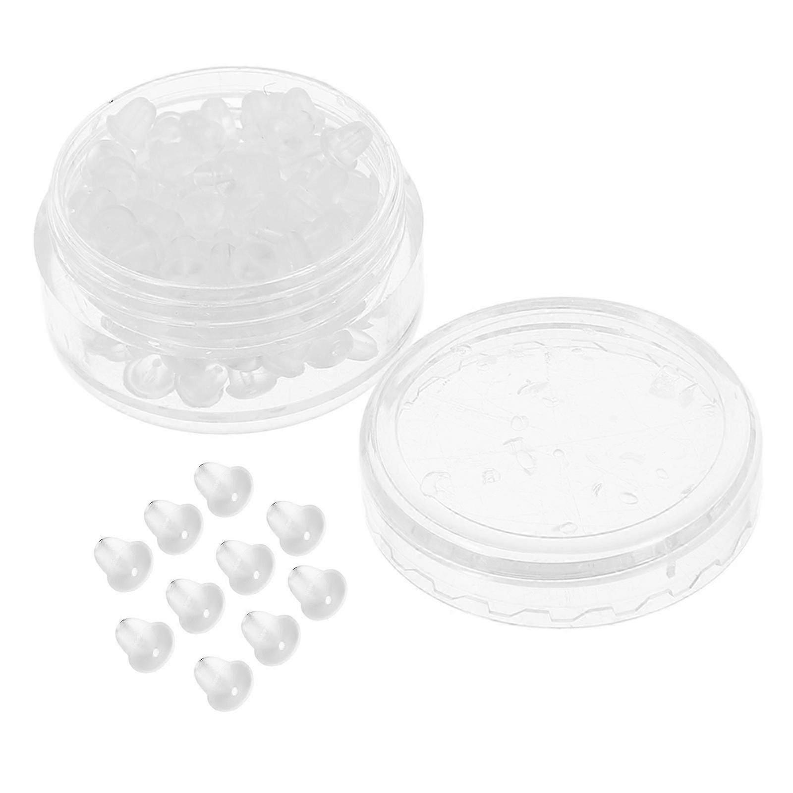 Clear Earring Backs Silicone compatible with Locking 100Pcs Replacement Accessories
