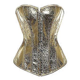 Silver Gold Corsets For Women Steampunk Gothic Corset Bustier With Zipper Plus Size Vintage Style Corset Top Burlesque Lingerie