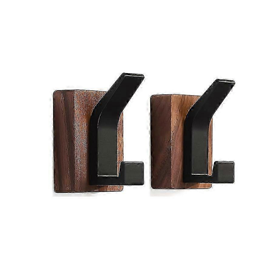 Walnut Finish Anti-Slip Wall Hooks