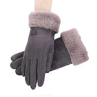 Biking Gloves Full Finger Pad Screentouch Plush Glove for Women Outdoor Sport Driving