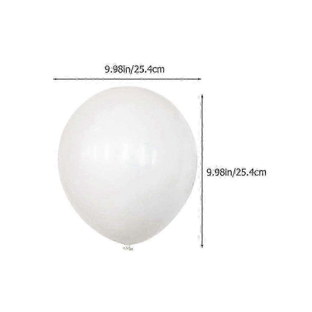 25.4cm White Latex Balloons 100Pcs