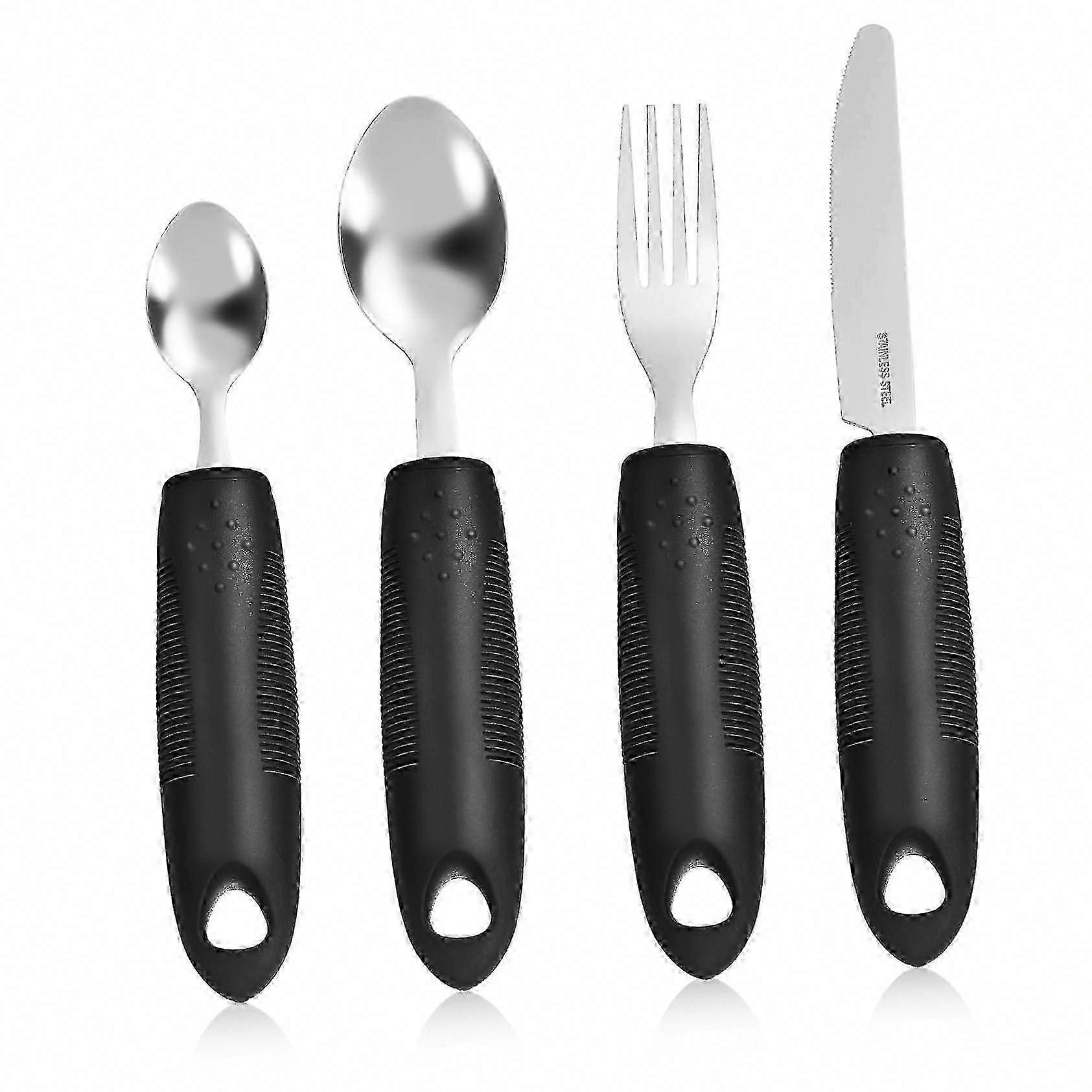 Steady-Grip Weighted Spoon Fork Set