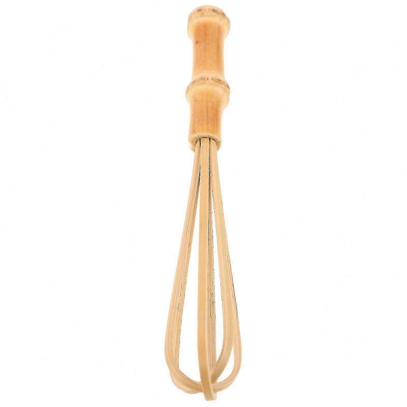 Baking and Kitchen Use, Compact Bamboo Mixing Whisk, 1 Pack
