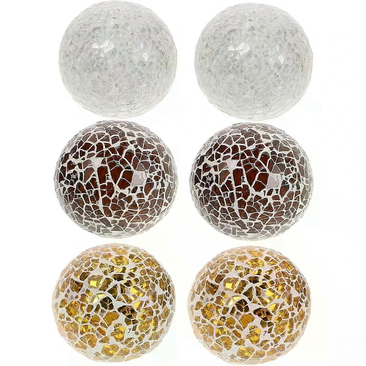 Glass Mosaic Decorative Balls 6pcs for Table Centrepiece