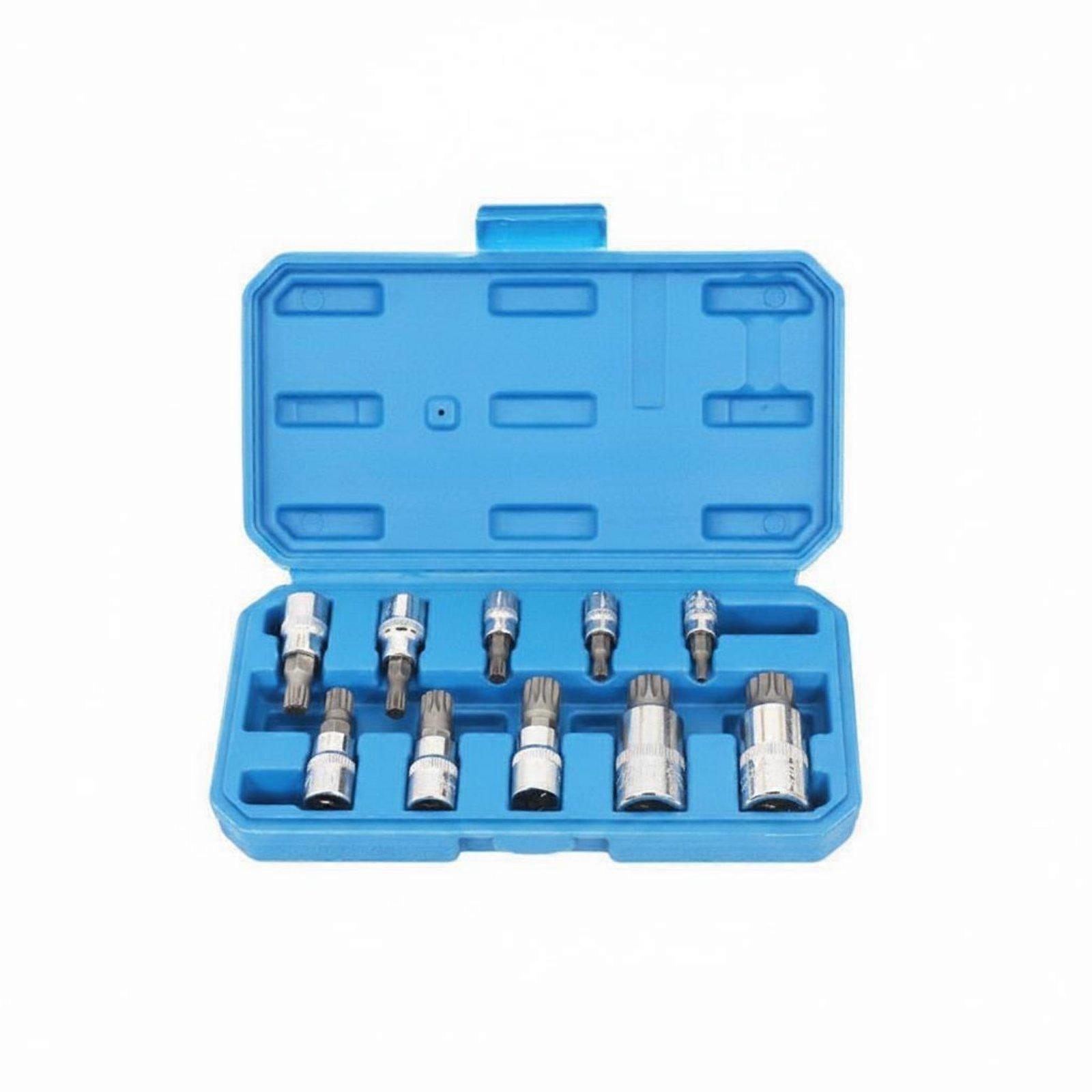 10 Pieces 12-Point Socket Bits Auto Repair Star Socket Set Long-Lasting
