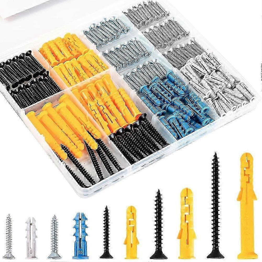 270Pcs Plastic Metal Wall Anchors
