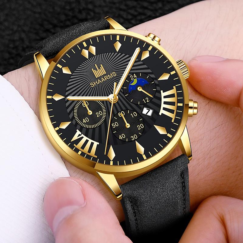 CRRJU Orologio Uomo Impermeabile: Eleganza Classica E Sportiva Con Cinturino In Acciaio, Quadrante Blu 43mm, Oro E Blu