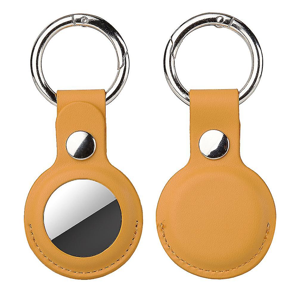 Support de protection pour airtag Case, Air Tag Case cuir avec porte-clés 2pcs
