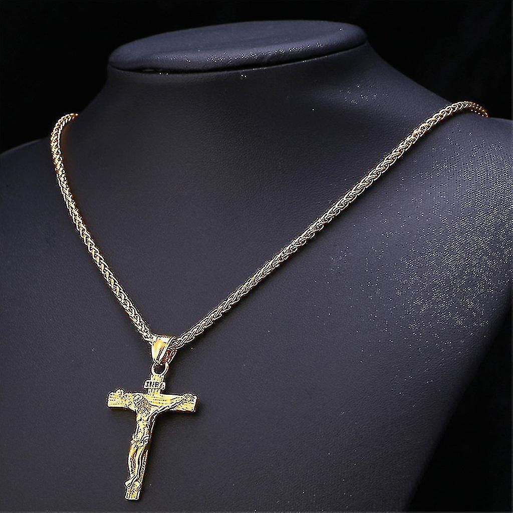 Mode Christian Jesus Alloy Cross Colliers Longue Chaîne Simple Croix Pendentif