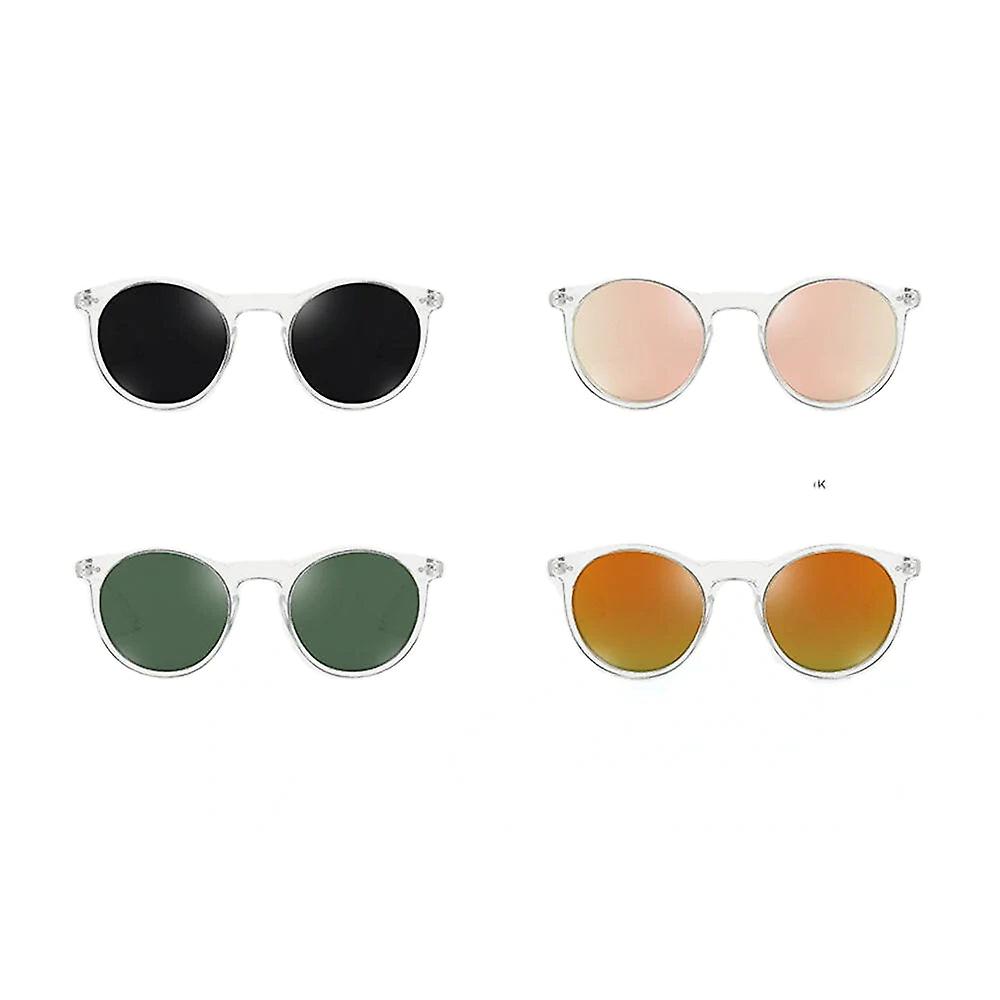 Unisex Polarized Uv Protection Sunglasses - Gradient Lens, Transparent Full Frame