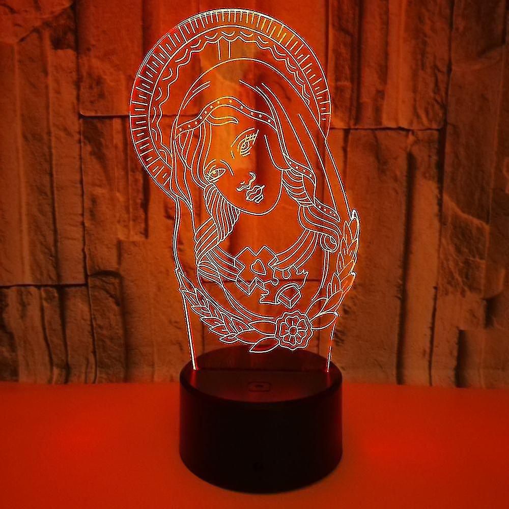 Wekity 3d Led Optical Illusion Acrylic Night Light With Remote Smart Touch 7 Colors Changingbeauty