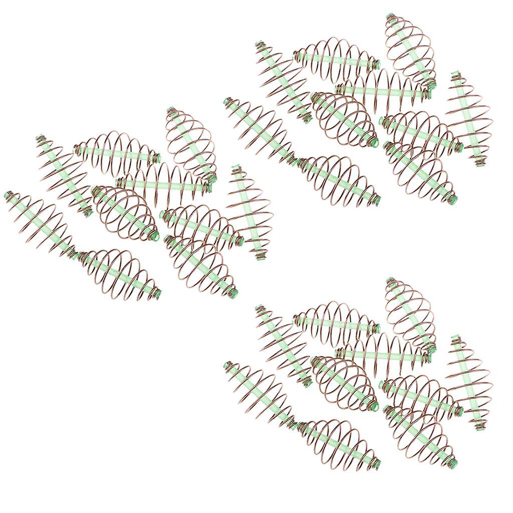 30pcs Carp Coarse Fishing Feeders Spring Coil Inline Method Feeder 3 Sizes