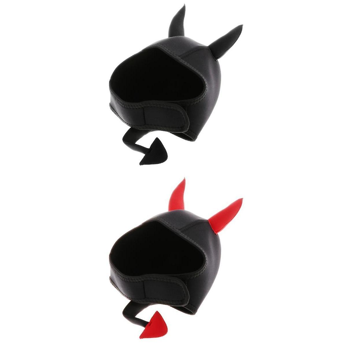 2 יחידות 3 מ"מ ניאופרן מצויר צלילה צלילה עם שנורקל ברדס כובע ברדס חם שחור