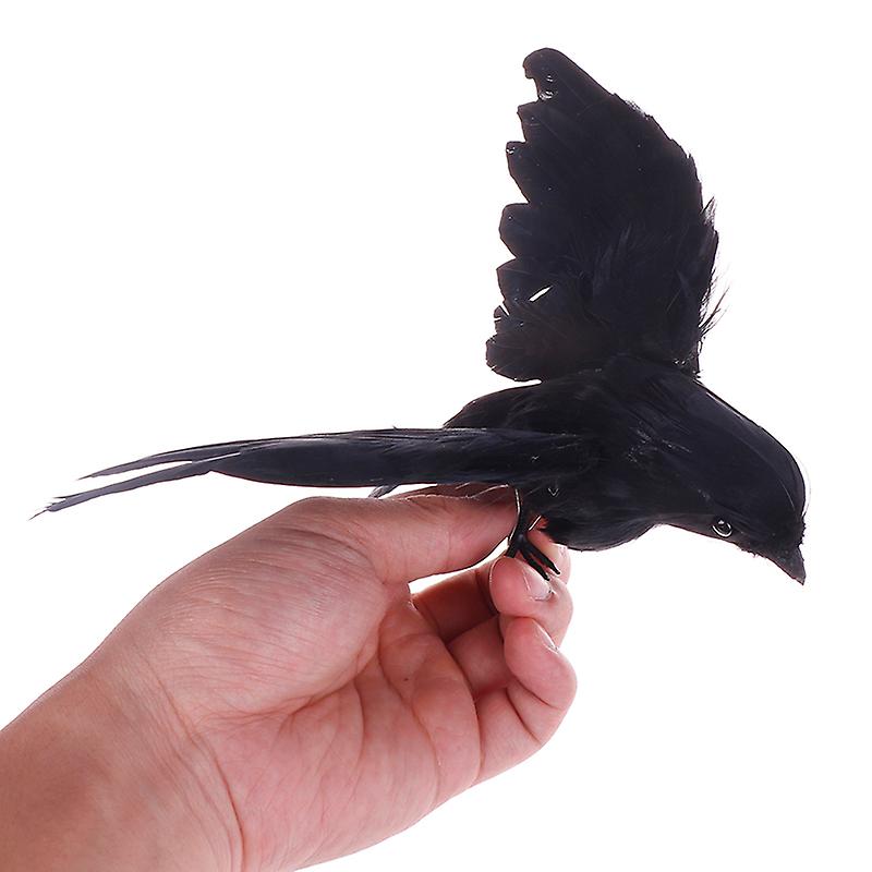 Artificial Crow Garden Flocked Halloween Decoration Birds Crow Decoy Raven