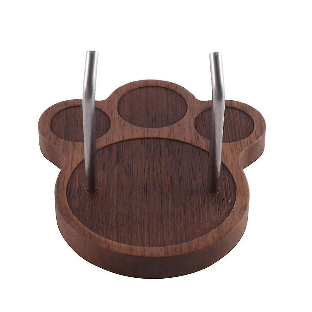 Lovely Bear Paw Shape Espresso Portafilter Wall Rack With 2 Stainless Steel Hooks Suitable For 51/5