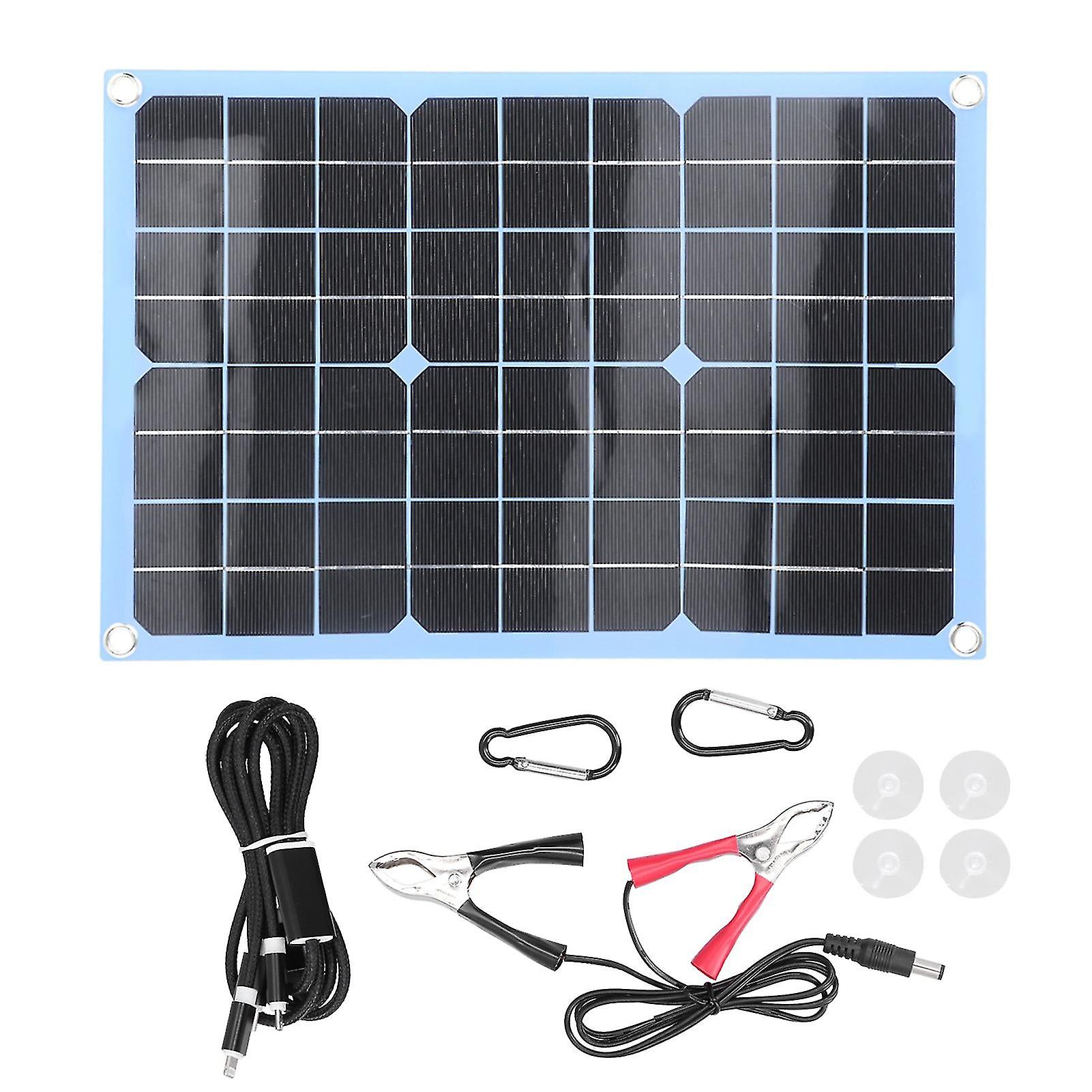 Flexible Solar Panel Kit Photovoltaic Module Portable Charger For Rv Camping Hiking 20w 18v