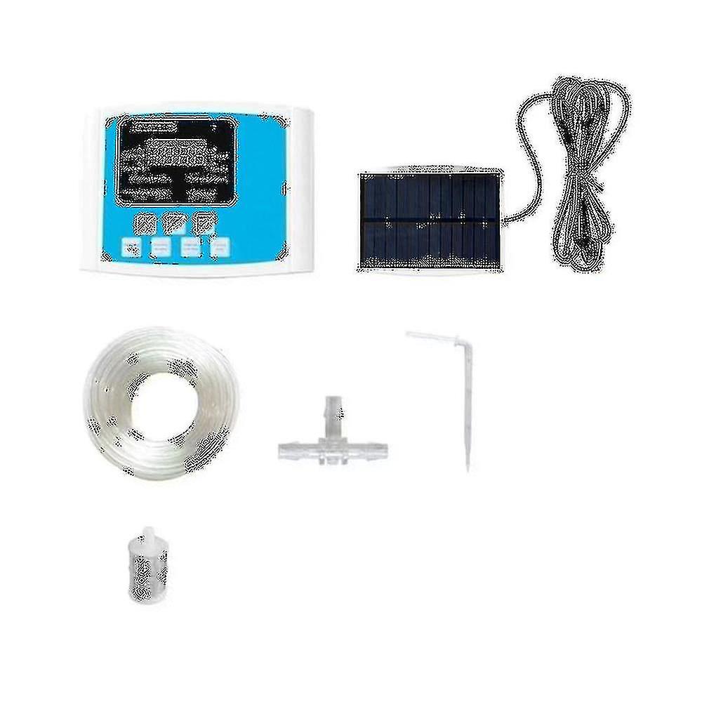 Garden Drip Irrigation Device Double Pump Controller Timer System Solar Energy Intelligent Automati