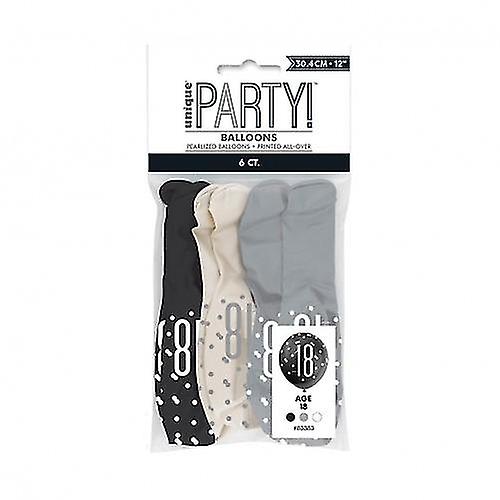 Unique Party Glitz Latex Balloons (Pack of 6)