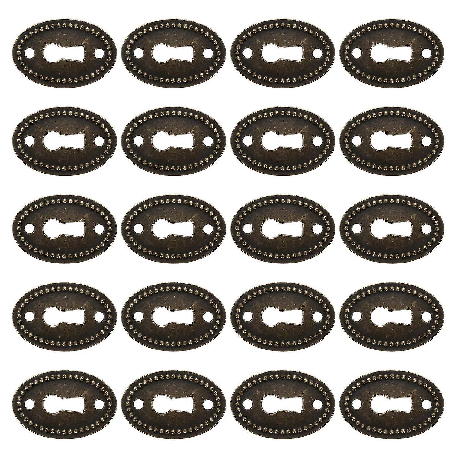 20pcs Keyhole Plate Keyhole Escutcheons Oval Keyhole Cover